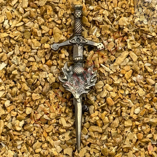 Scottish Antique Thistle Sword Kilt Pin - Regal Elegance B
