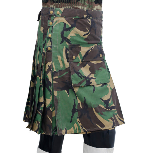 Army Green Camouflage Utility Kilt Right Side Photo