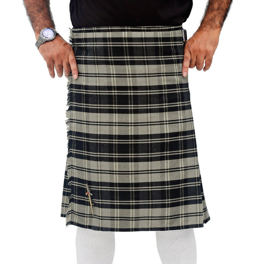 Black and Grey Poly Viscose Kilt
