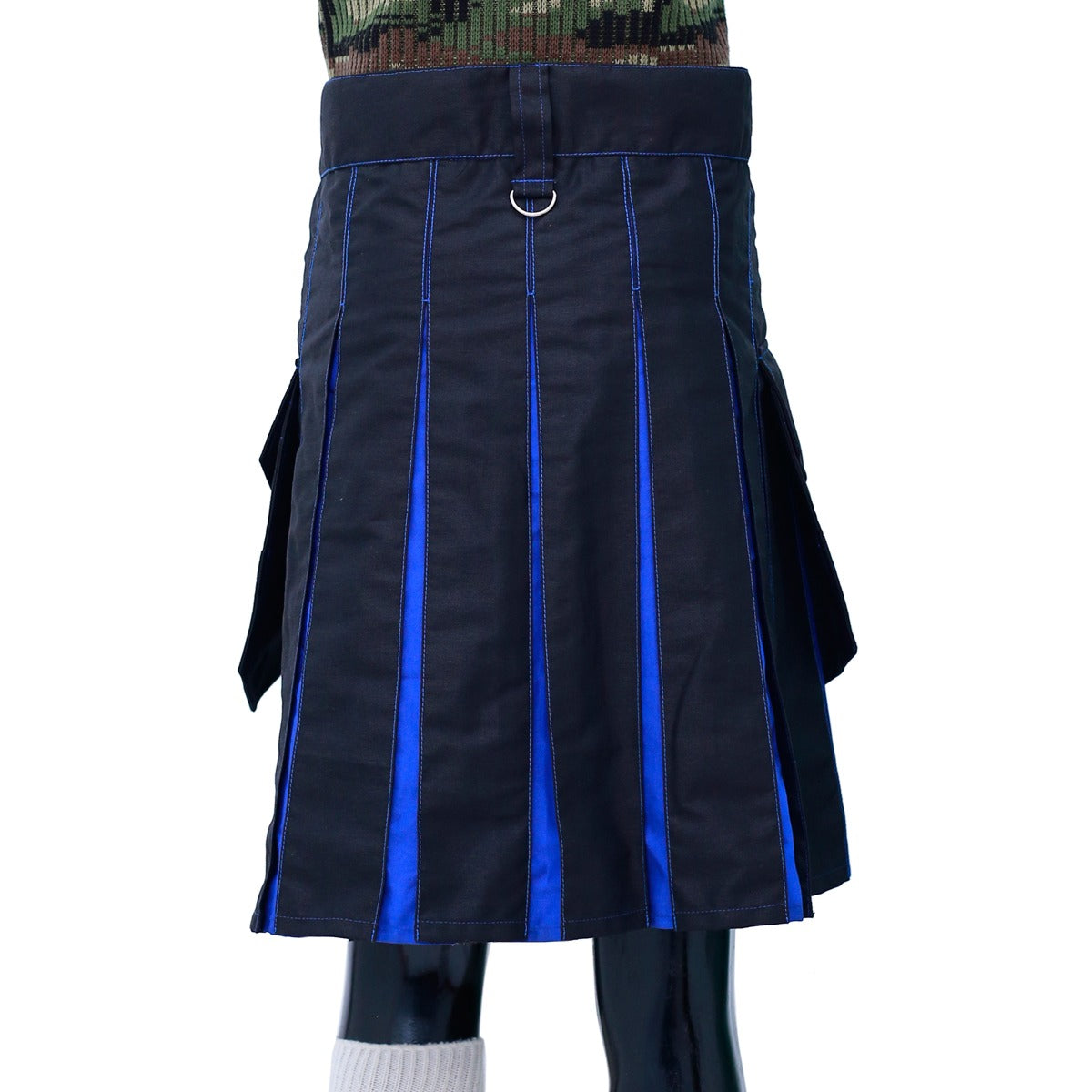 Black Blue Hybrid Kilt Back