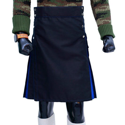 Black Blue Hybrid Kilt Main