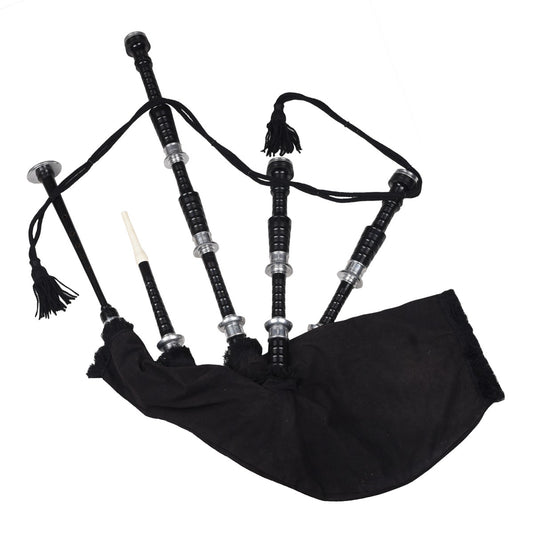 Black Finish Black Velvet Scottish Bagpipe