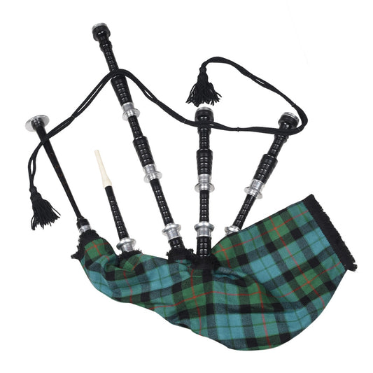 Black Finish Gunn Ancient Tartan Scottish Bagpipe