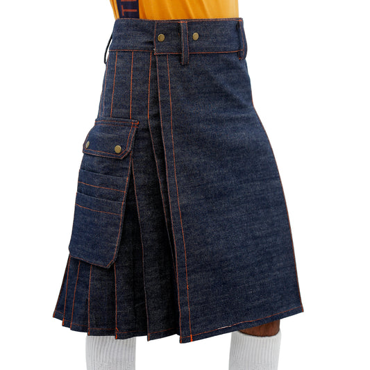 Blue Denim Utility Kilt Right