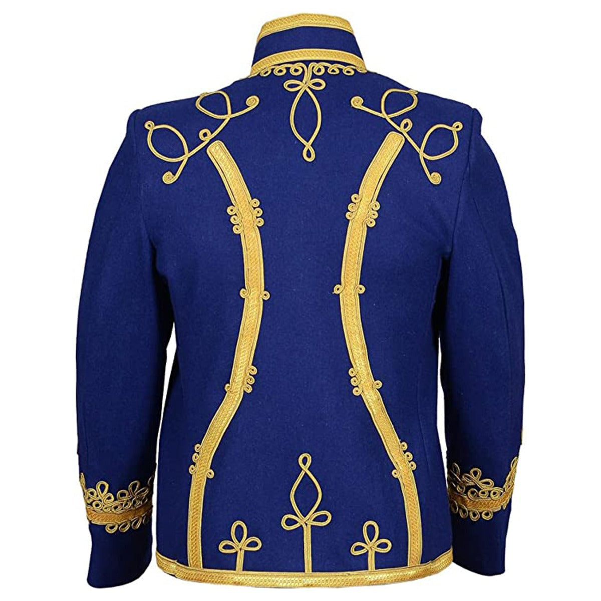 Blue Wool Hussar Doublet Jacket with Gold Braid Back