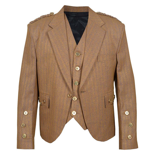Brown Tweed Argyle Jacket with Vest