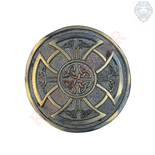 Round Celtic Knot Kilt Belt Buckle Antique