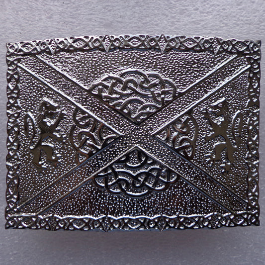 Celtic Lion Rampant Saltire Kilt Belt Buckle