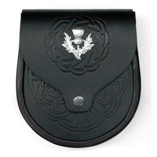 Celtic Pattern Embossed Leather Sporran