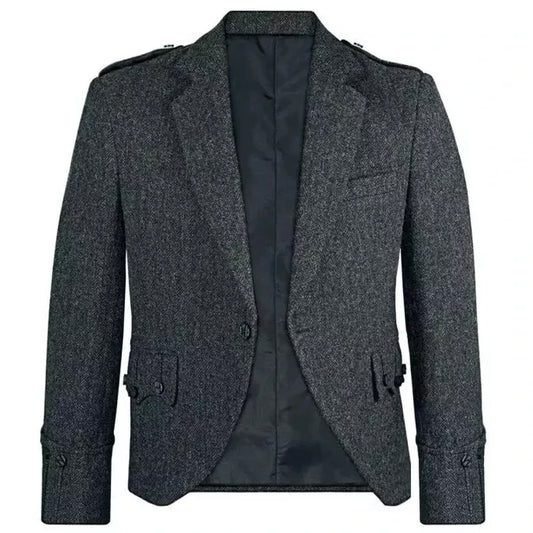 Charcoal Grey Argyll Jacket With Vest Jacket Photo
