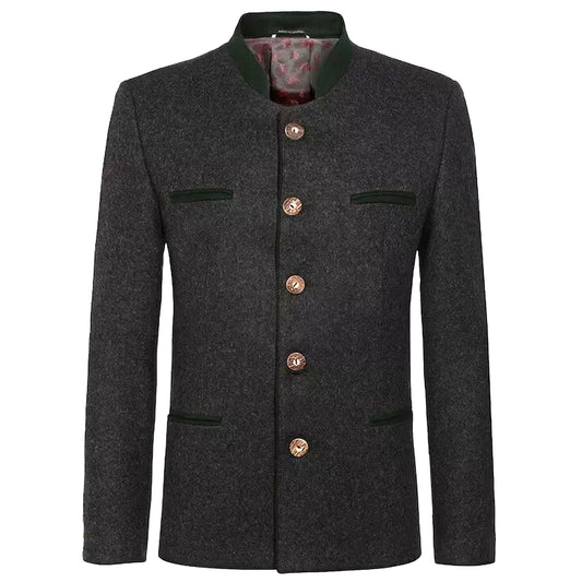 Charcoal Grey Bavarian Trachten Jacket