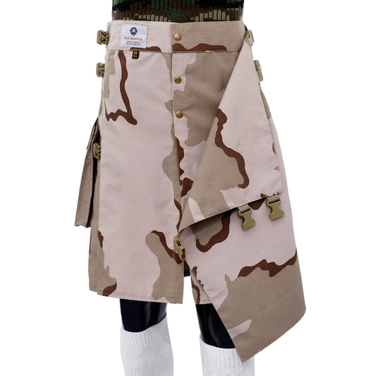 Desert Camouflage Hiking Kilt Front Spec