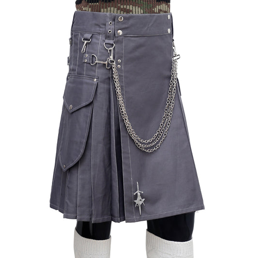 Fashion Grey Utility Kilt Right