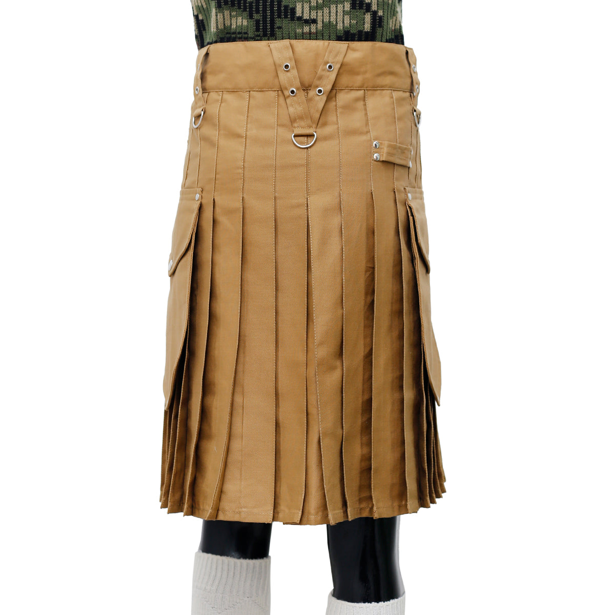 Fashion Khaaki Utility Kilt Back