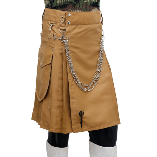 Fashion Khaaki Utility Kilt Right