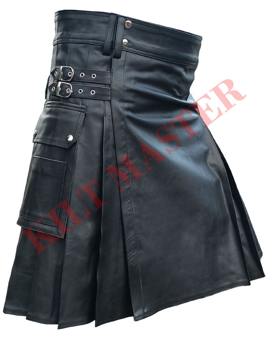 Fetish Leather Kilt Black