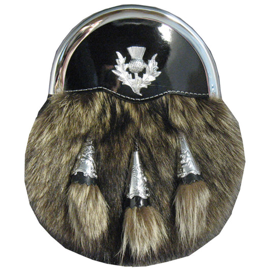 Fox Fur Sporran With Thistle