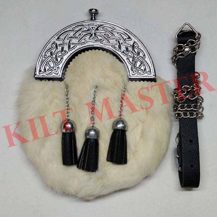 Full Dress Rabbit Fur Sporrans White