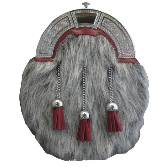 Full Dress Rabbit Grey Fur Sporran