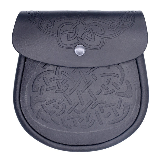 Genuine Black Leather Sporran