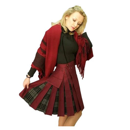 Grey Watch and Burgundy Hybrid Kilt