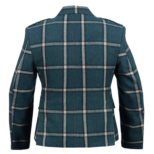 Green Tweed Wool Argyle Jacket with Vest Back
