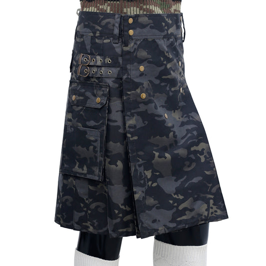 Grey Camouflage Utility Kilt Right