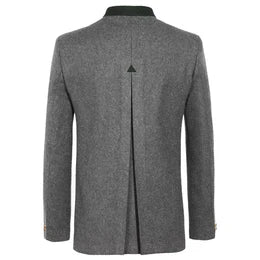 Grey German Bavarian Tyrol Loden Trachten Jacket