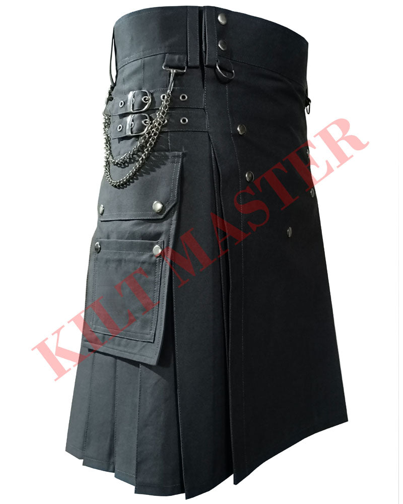 Grey Utility Kilt: A Stylish Choice for Contemporary Men