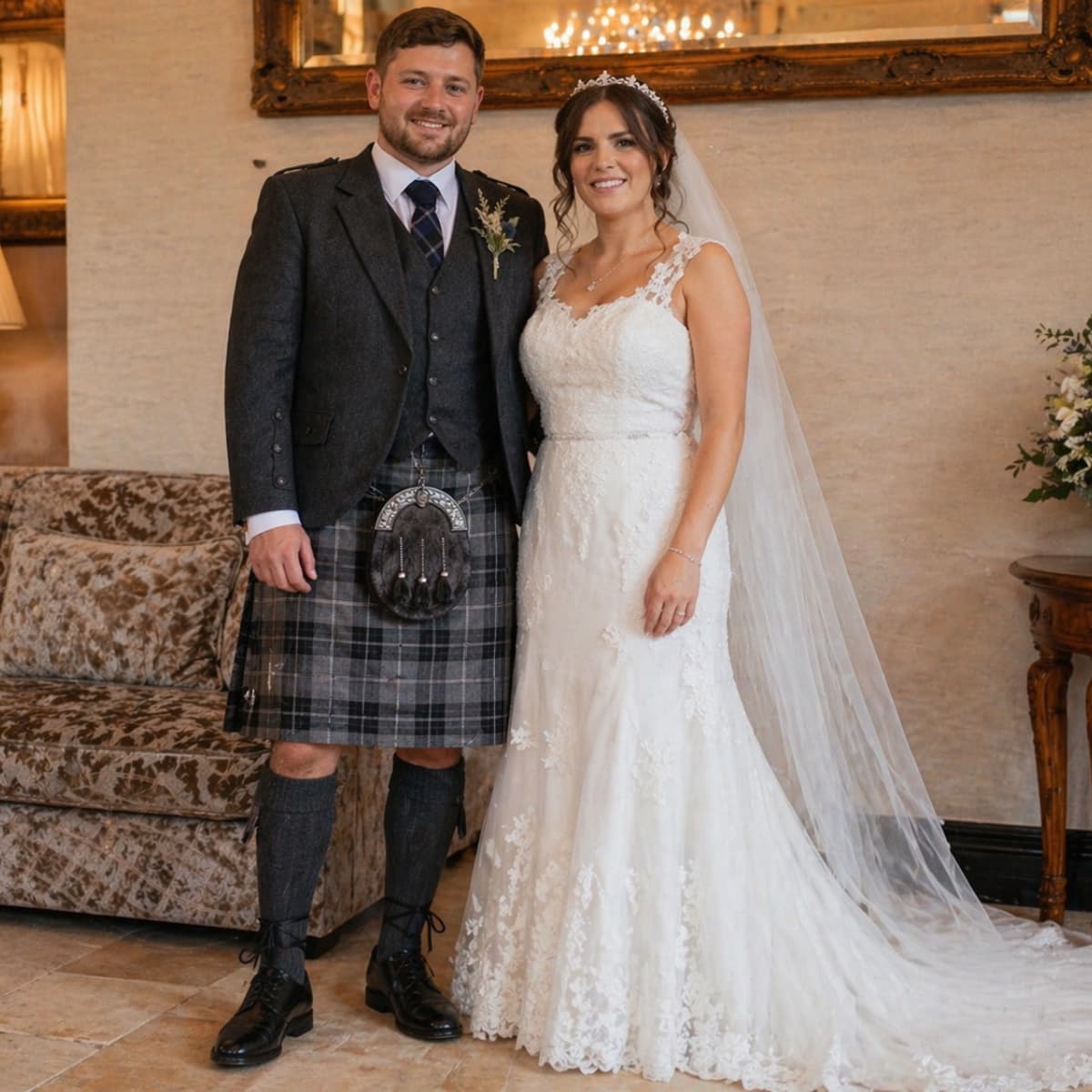 Hamilton Grey Tartan Kilt