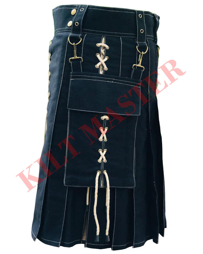 Hybrid Kilt Black And Khaki