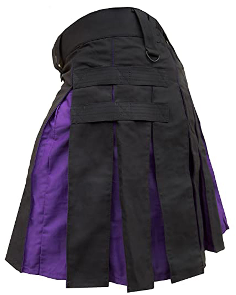 Black and Purple Hybrid Kilt