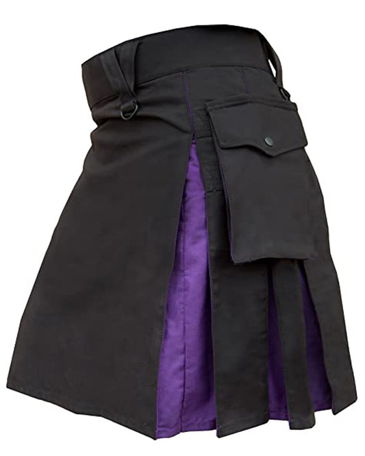 Black and Purple Hybrid Kilt