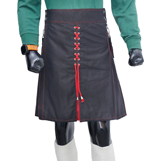 Hybrid Kilt Black and Red - Premium Quality