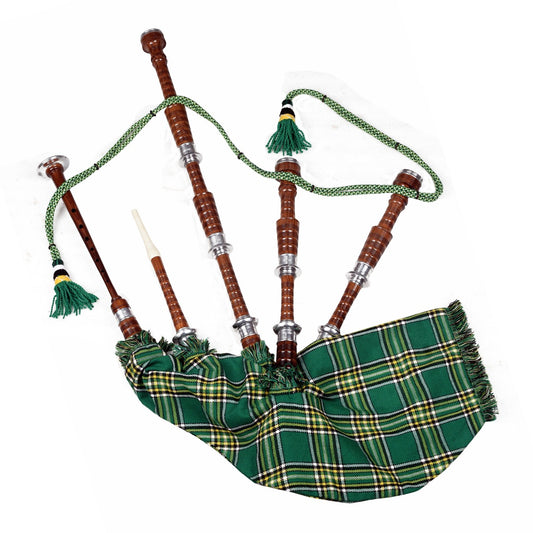 Irish National Tartan Natural Finish Scottish Bagpipe