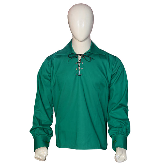 Jacobite Ghillie Kilt Shirt Sea Green Front