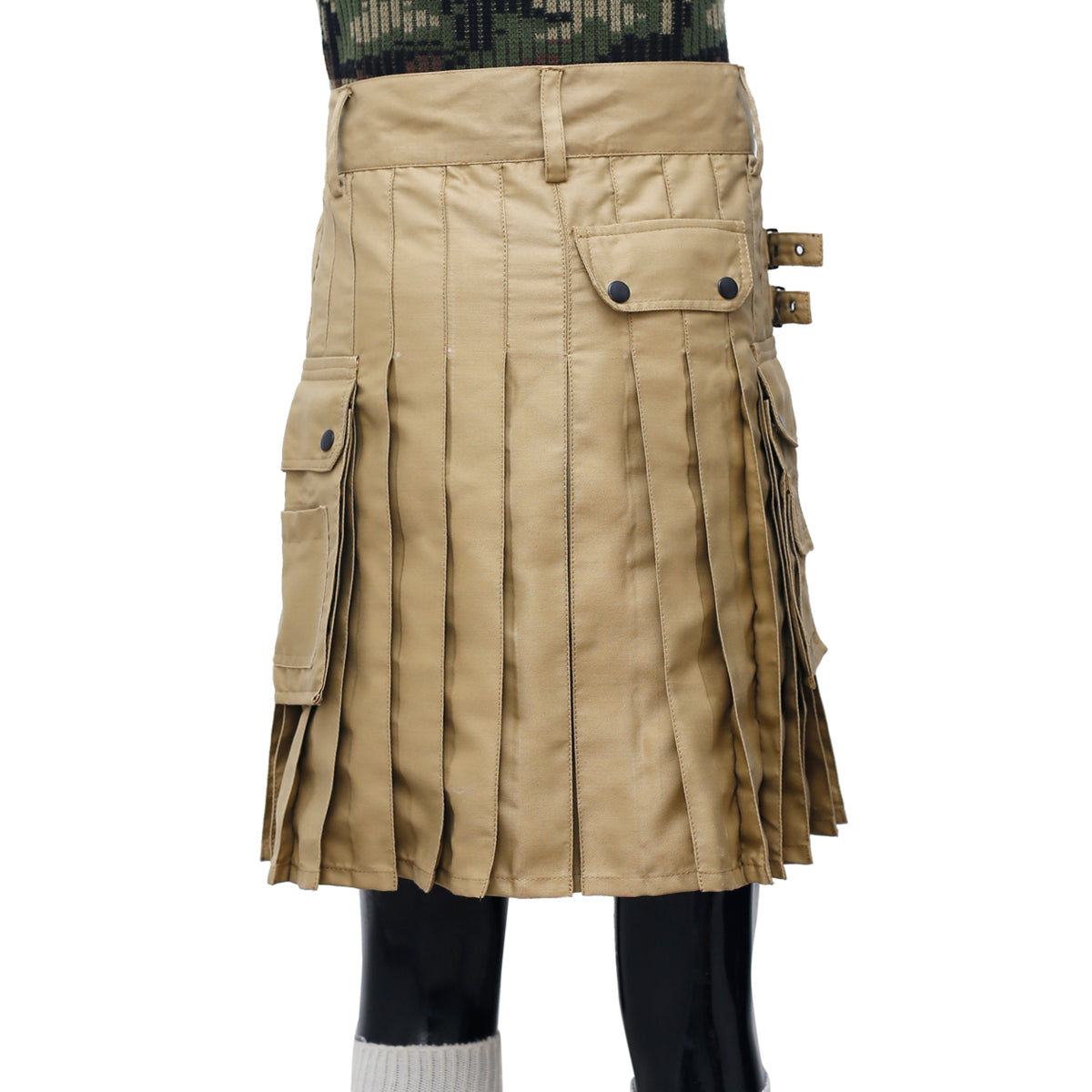 Khaaki Utility Kilt for Men Back