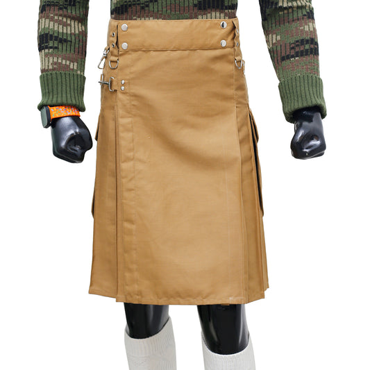 Khaaki Working Kilt Round Pocket