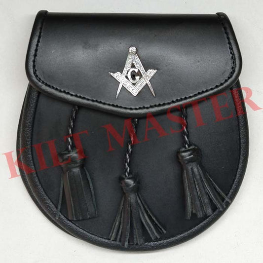 Masonic Leather Sporran Front