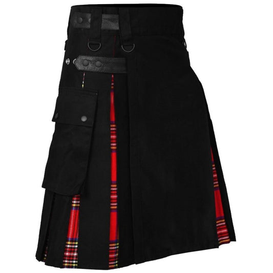 Hybrid Kilt Black and Royal Stewart