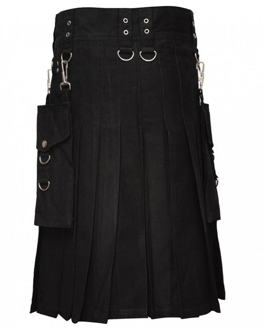 Mens Black Utility Kilt