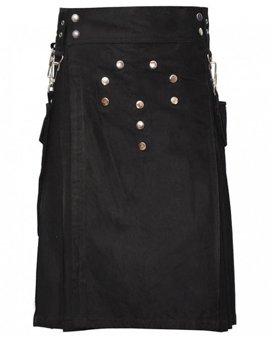 Mens Black Utility Kilt