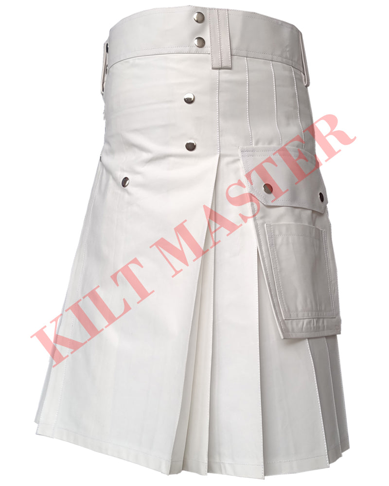 Mens White Kilt