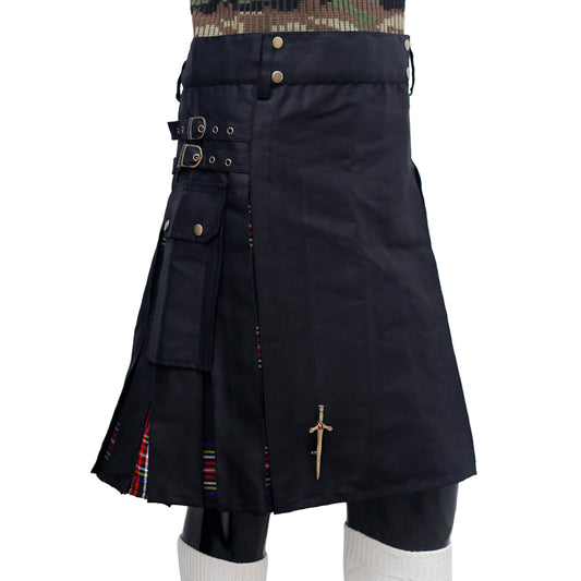 Scottish Black Stewart Hybrid Kilt