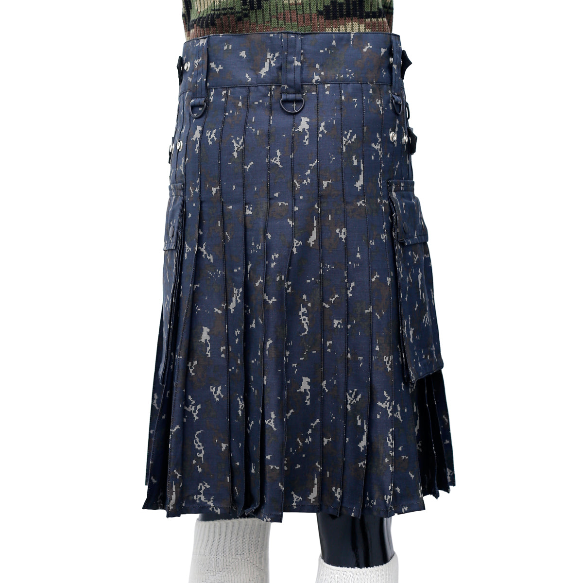 Navy Blue Camouflage Hybrid Kilt