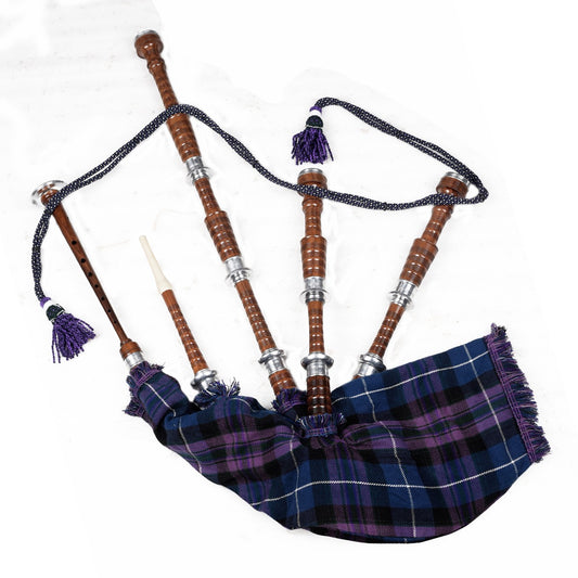 Pride of Scotland Tartan Natural Finish Scottish Bagpipe