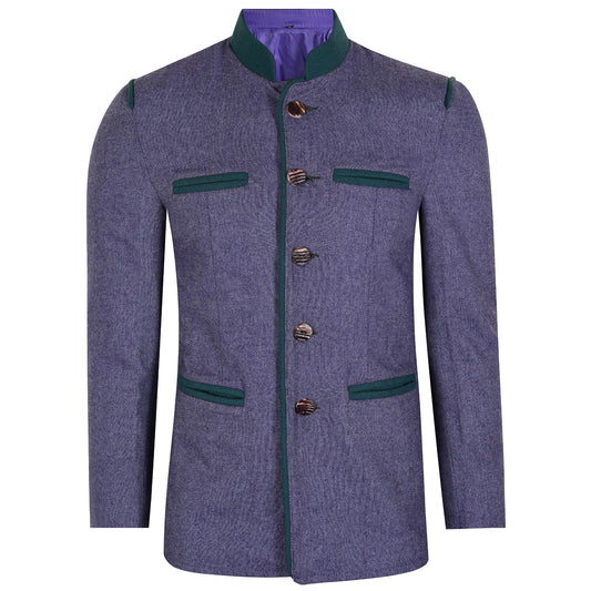 Purple Tweed Germen Bavarian Trachten Jacket Front
