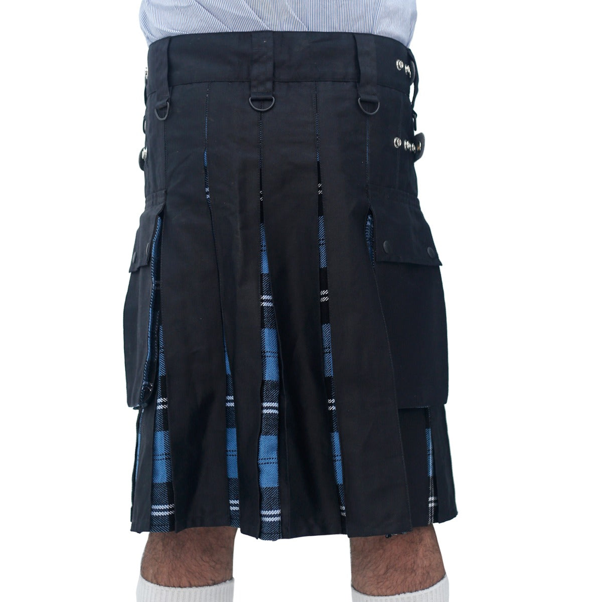 Ramsay Blue and Black Hybrid Kilt Back