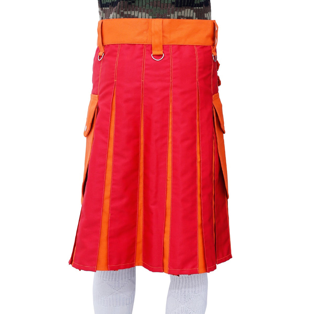 Red and Orange Hybrid Utility Kilt Back