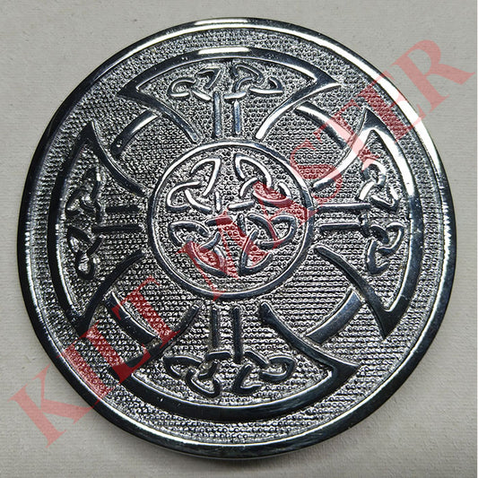 Round Celtic Knot Kilt Belt Buckle silver